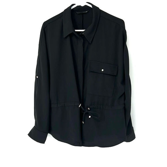 Zara button down top women’s XL black - Picture 1 of 9